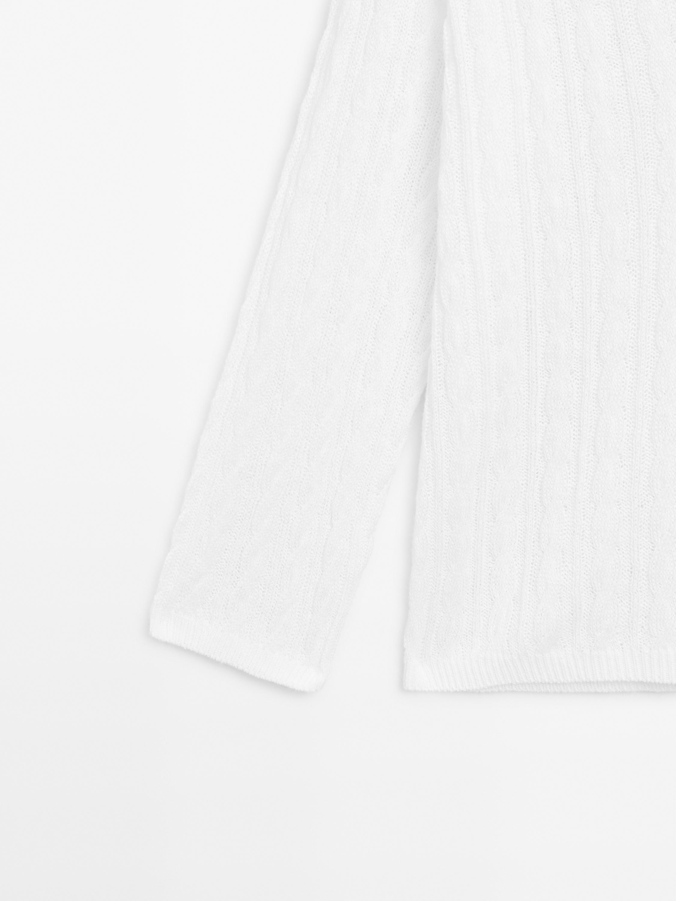 Cotton blend open-knit sweater